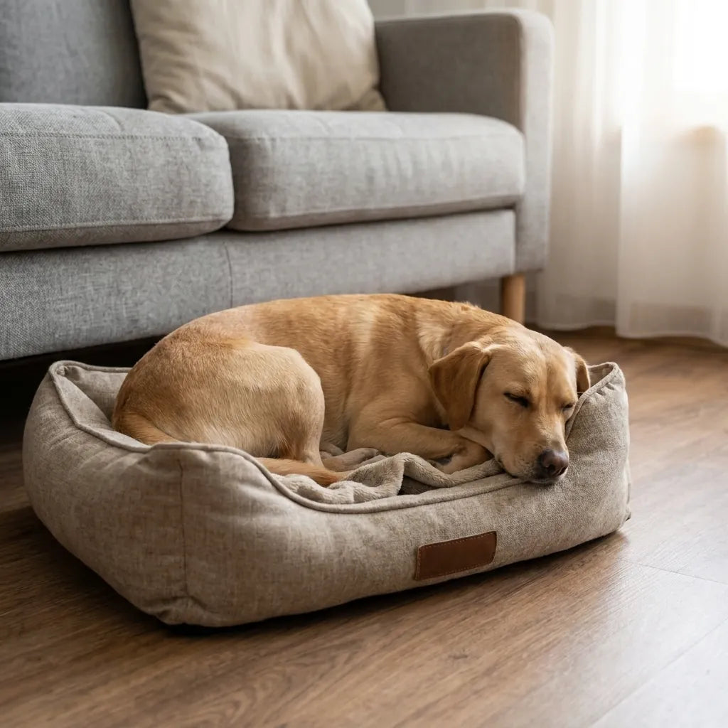 TECMA EOT - изсъхналото легло и куче, което спи спокойно на него