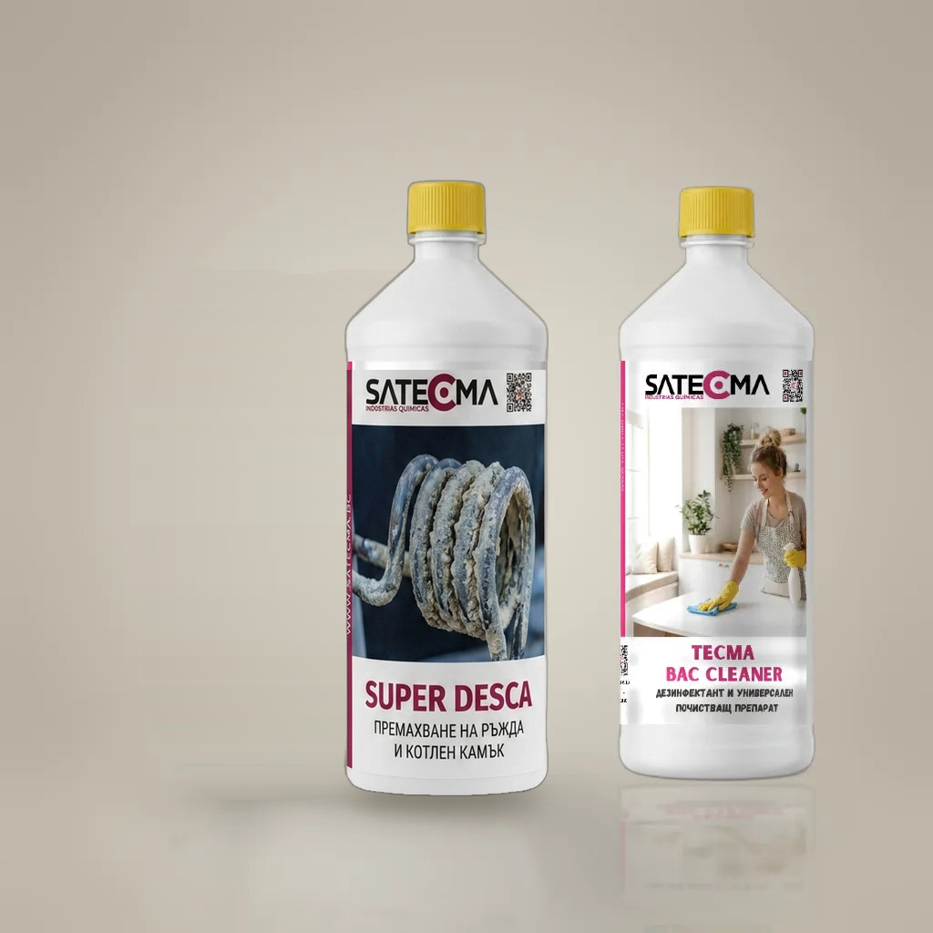 Комплект „Банята" - SUPER DESCA и TECMA BAC CLEANER, двете литрови бутилки